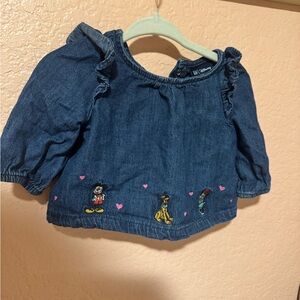 GAP Blue Denim Baby Top with Ruffles